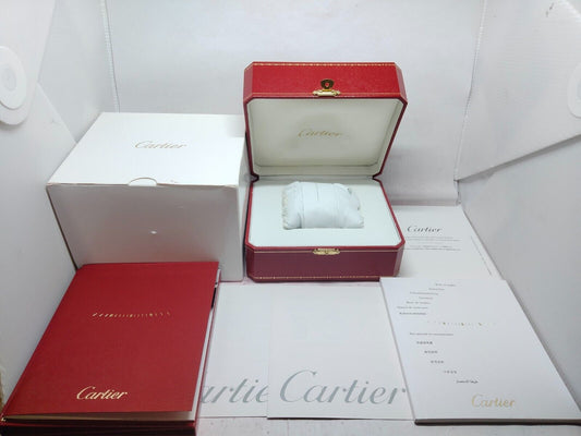 VINTAGE GENUINE CARTIER Red watch box case  wood leather white DVD 231002017yS