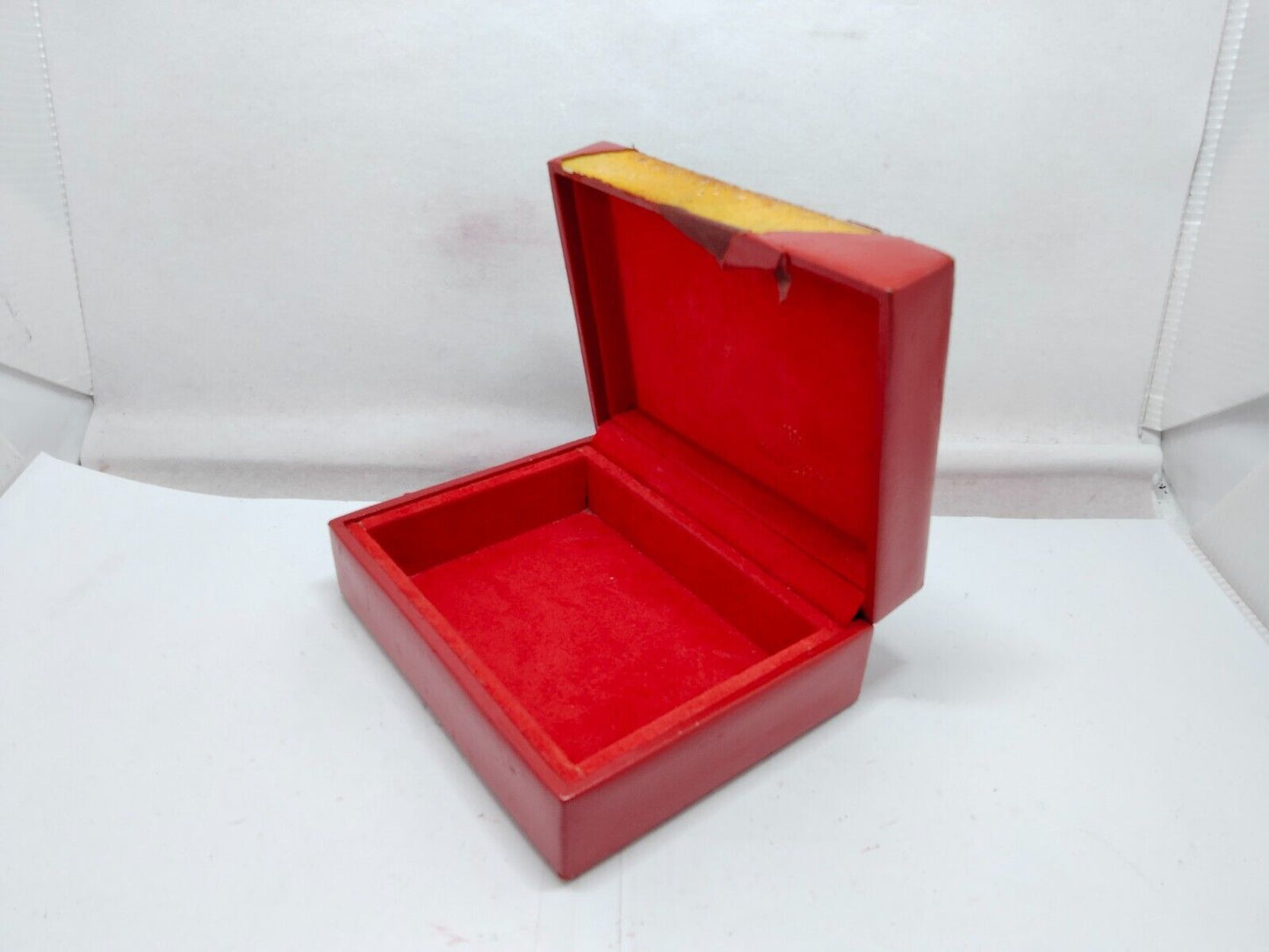 VINTAGE GENUINE ROLEX watch box case red 14.00.02 junk no inner 230921008y3S