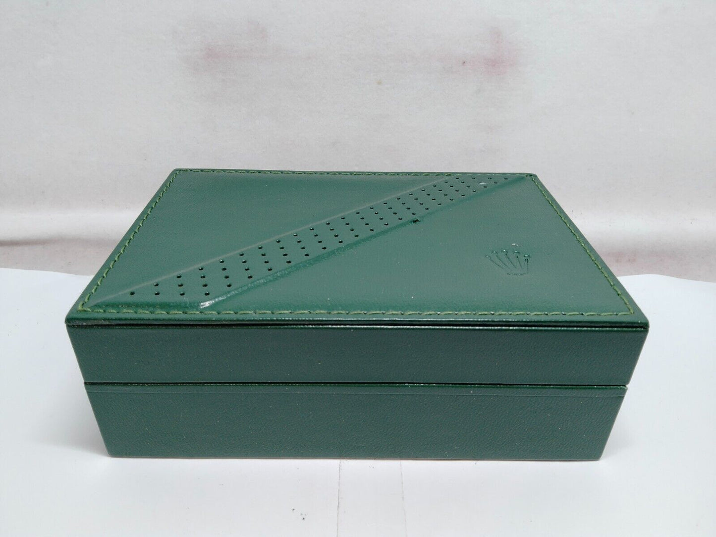 VINTAGE GENUINE ROLEX Green watch box case 68.00.06 wood leather 230705001y1S