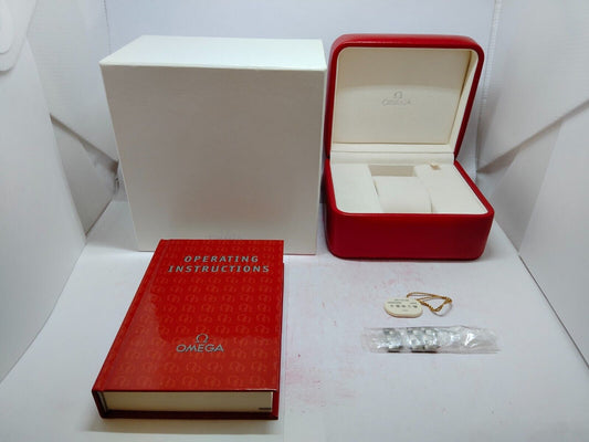 GENUINE OMEGA Speedmaster Seamaster watch box case Booklet link red 1026003mS