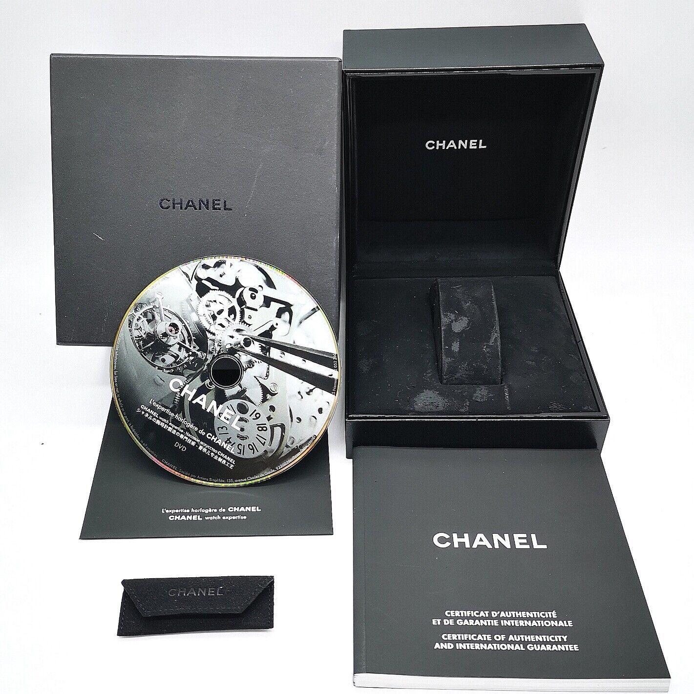 VINTAGE GENUINE CHANEL watch case box DVD booklet Guarantee 2010 2011 0503005m2