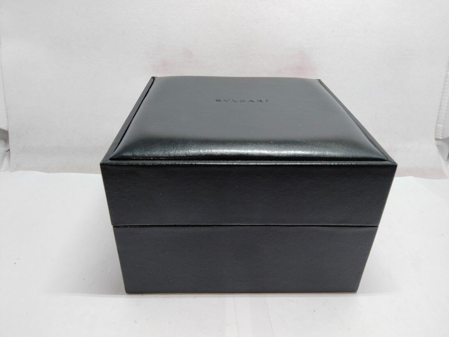 VINTAGE GENUINE BVLGARI watch box case Black wood leather 230605003y2S