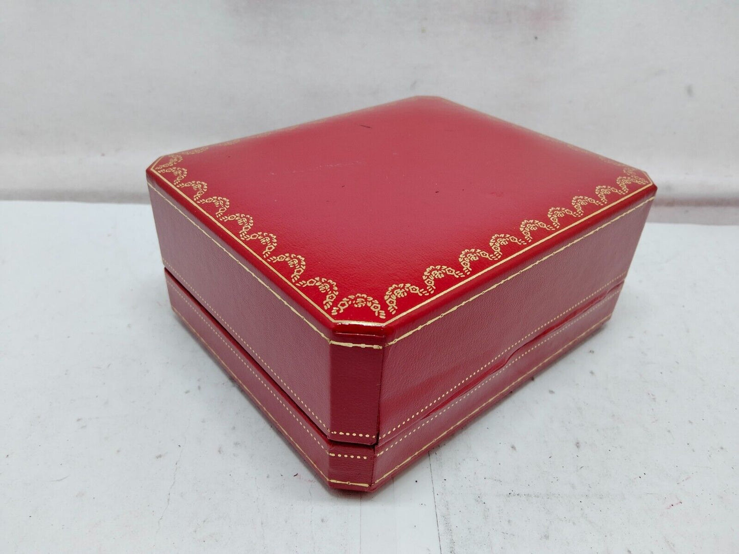 VINTAGE GENUINE CARTIER red watch box case wood leather booklet 230911019yS