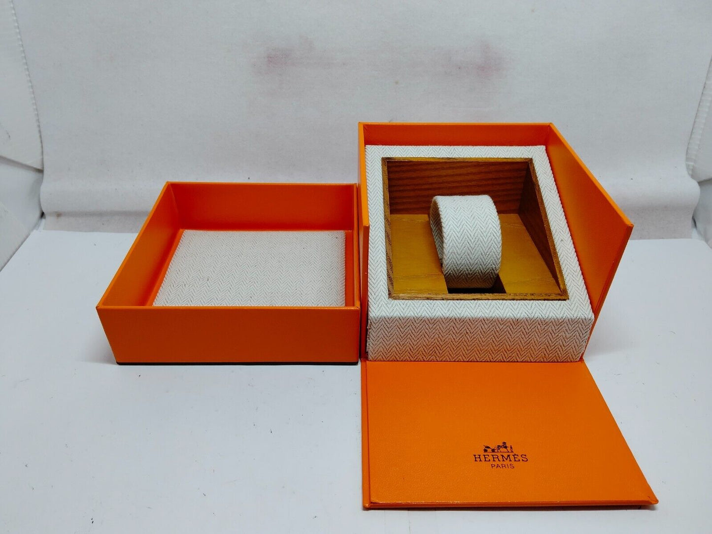 VINTAGE GENUINE HERMES orange case leather watch box case booklet 230730010yS