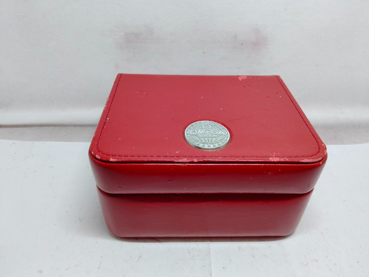 VINTAGE GENUINE OMEGA Seamaster Speedmaster watch box case Red wood 230706003yS