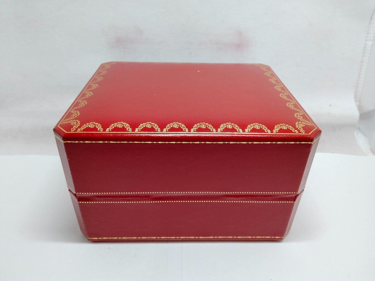 VINTAGE GENUINE CARTIER CO1018 watch box case red wood booklet 230627001yS