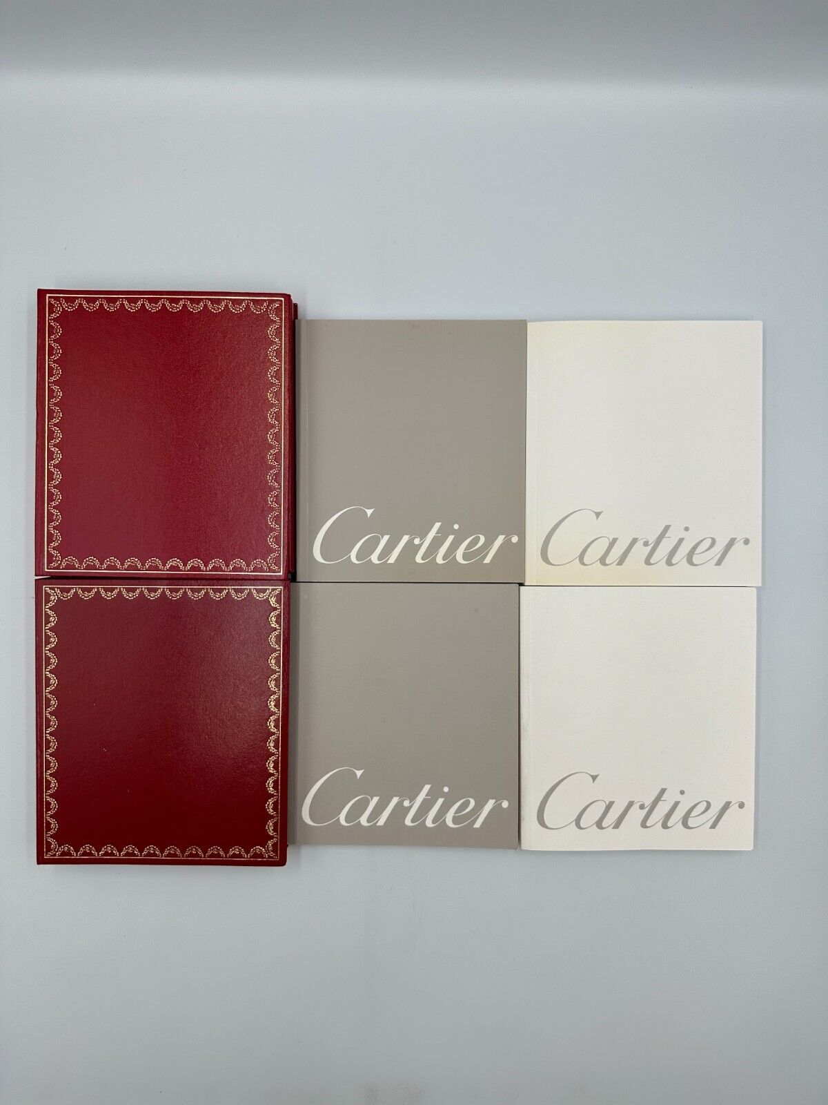 VINTAGE GENUINE CARTIER Red watch box case wood leather Booklet 240222002yA