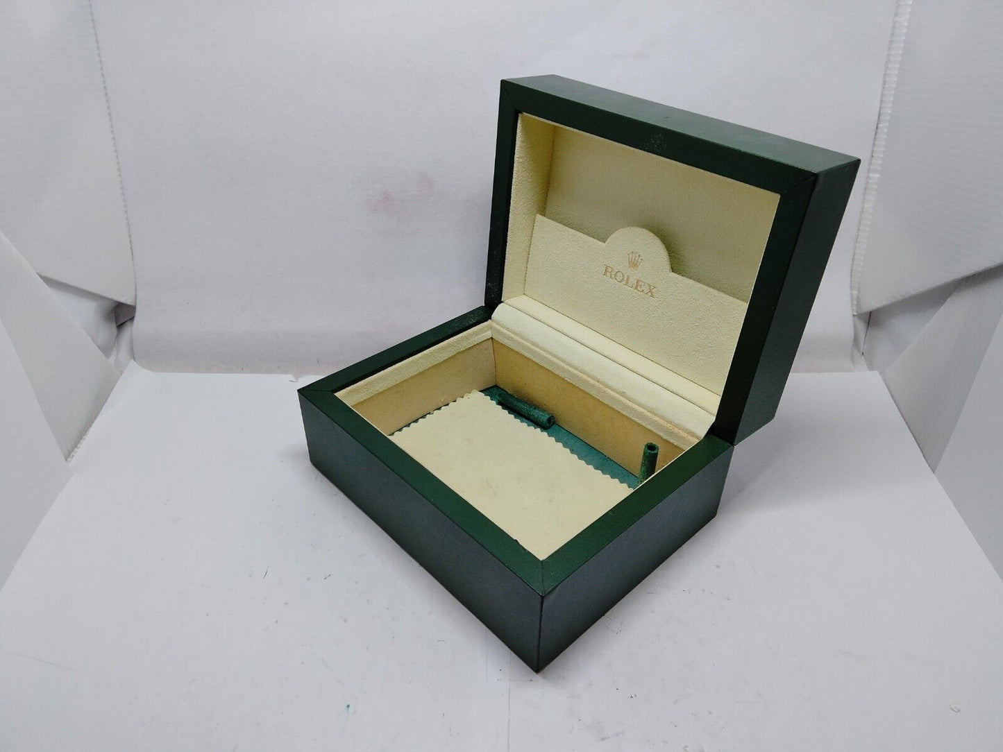 VINTAGE GENUINE ROLEX watch box case 30.00.02 no inner wave green 0119003y1S