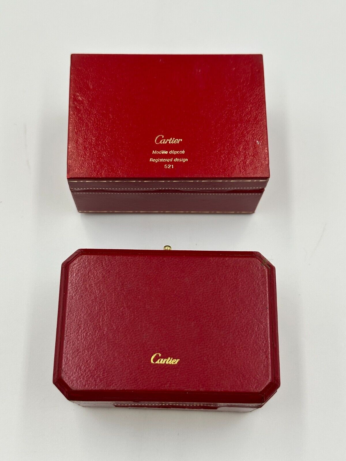 VINTAGE GENUINE CARTIER Red watch box case wood leather Booklet 240222002yA