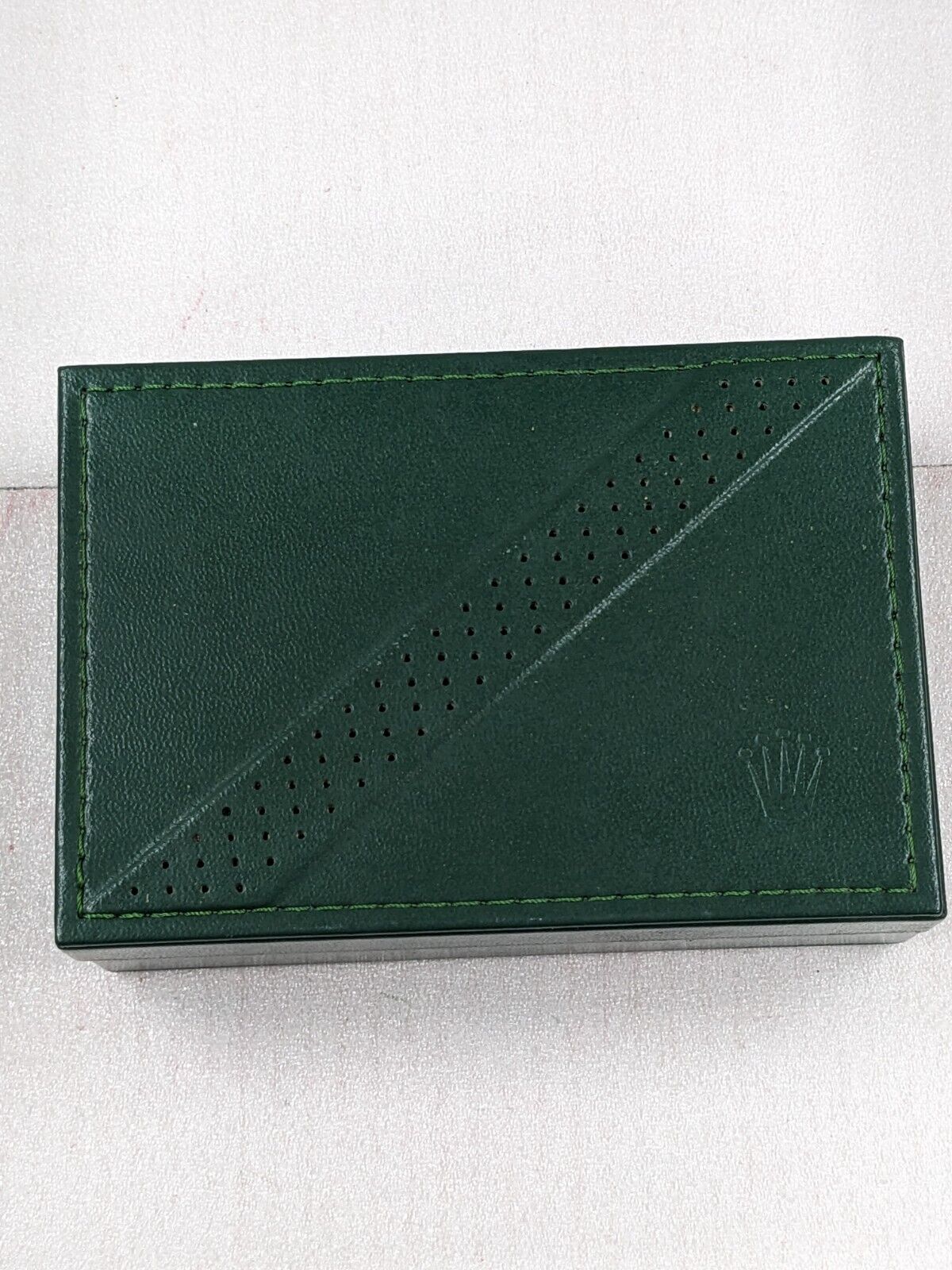 VINTAGE GENUINE ROLEX Green watch box case 68.00.2 wood leather 231214006y7S