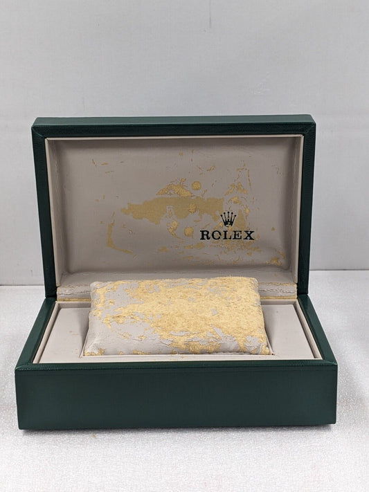 VINTAGE GENUINE ROLEX Green watch box case 68.00.06 leather wood 231109004y4S