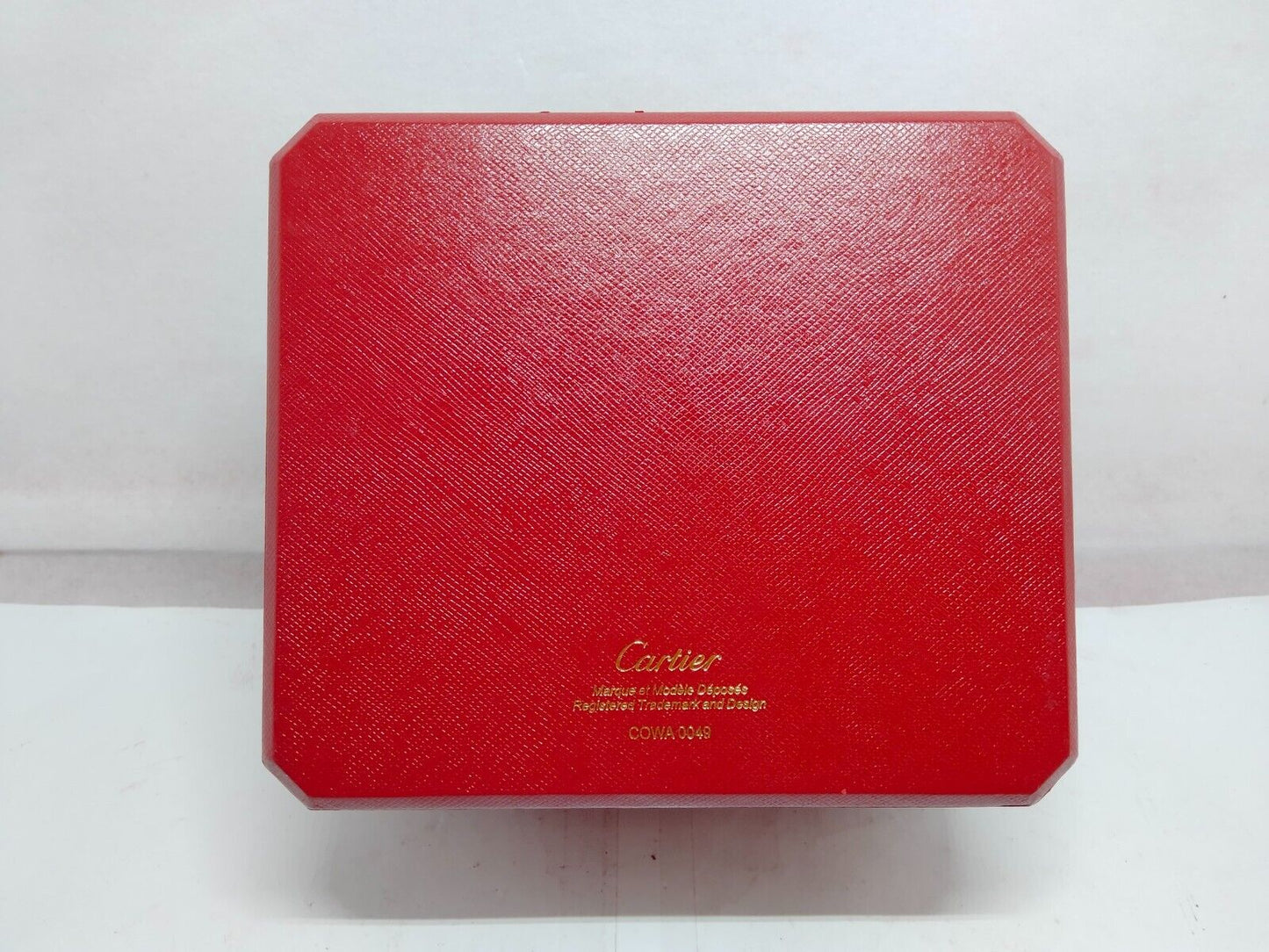 VINTAGE GENUINE CARTIER watch box case red wood leather DVD white 231113020mS