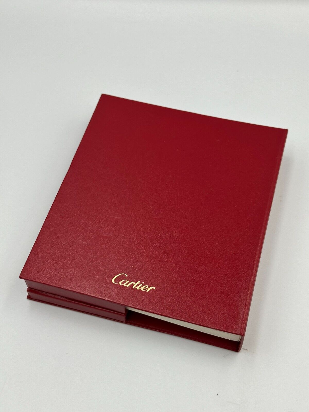 VINTAGE GENUINE CARTIER Red watch box case wood leather Booklet 240125001yA