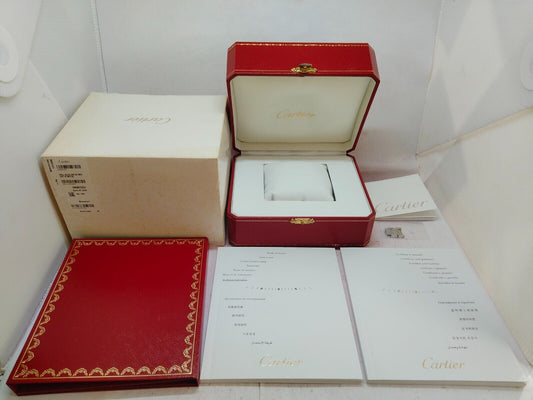 VINTAGE GENUINE CARTIER Red watch box case booklet DVD link white 231013003y2S