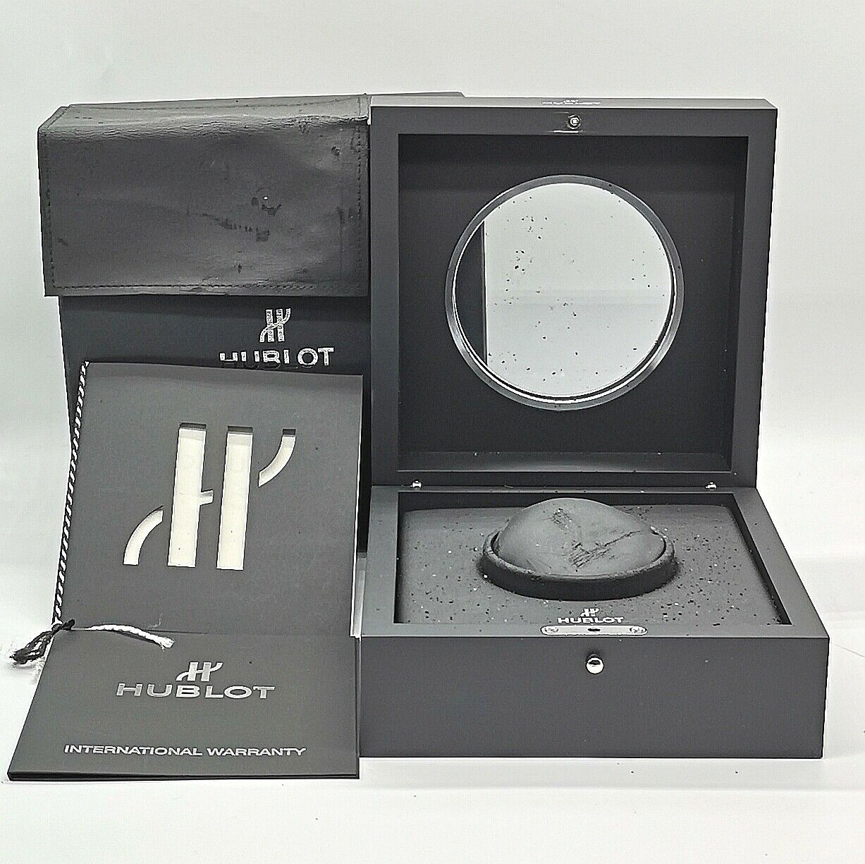 VINTAGE GENUINE HUBLOT warranty watch box case booklet black leather 0914002e