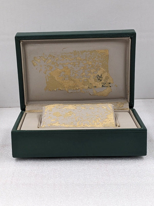 VINTAGE GENUINE ROLEX Green watch box case 68.00.2 wood leather 231214006y7S