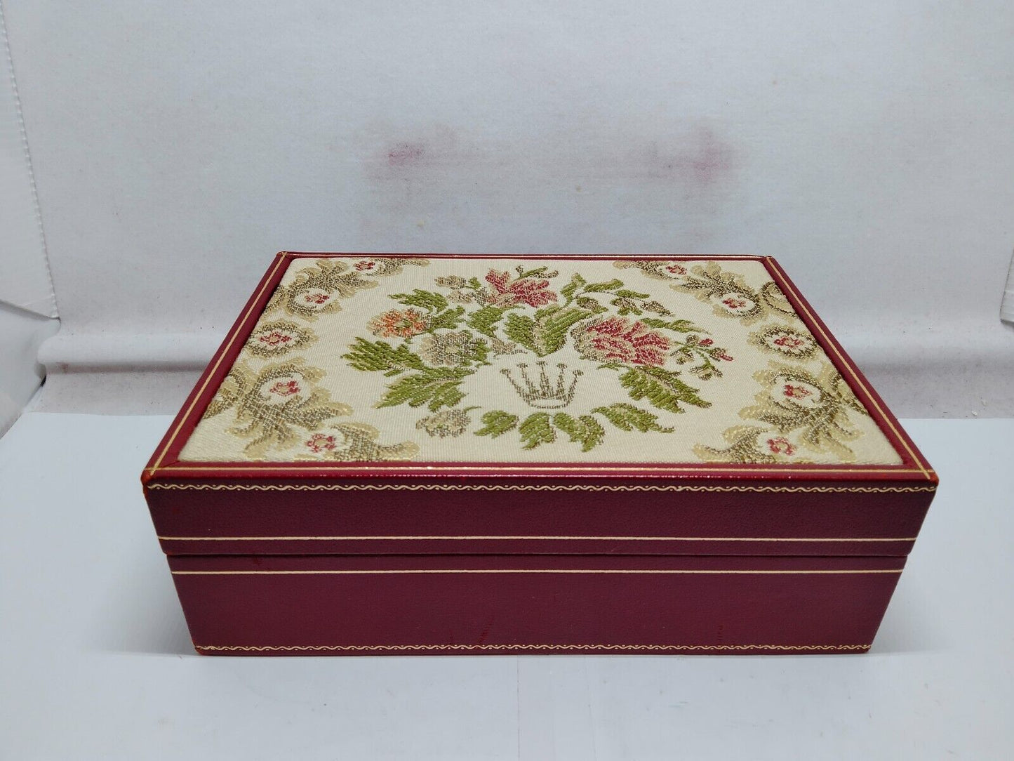 VINTAGE GENUINE ROLEX Red watch box case 60.01.2 no inner wood 230731007yS