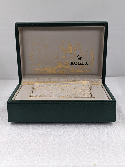 VINTAGE GENUINE ROLEX Green watch box case 68.00.2 leather wood 231109004y9S