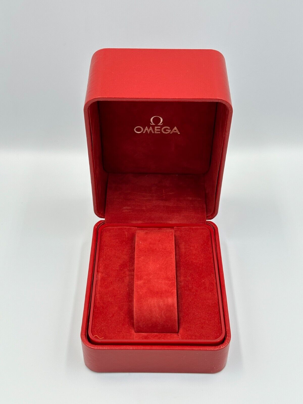 GENUINE OMEGA Speedmaster Seamaster Red watch box case Booklet wood 240205002y1A