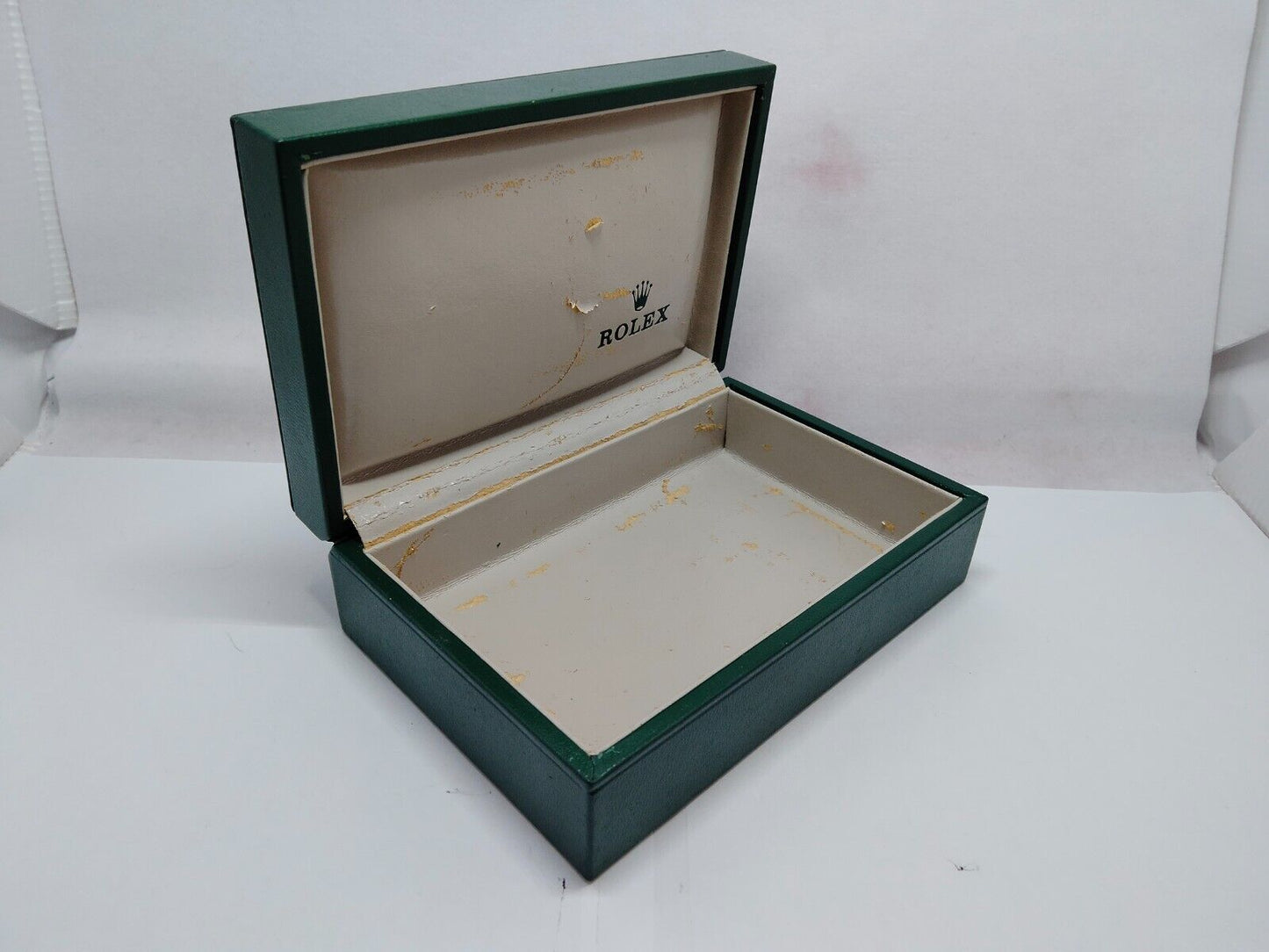 VINTAGE GENUINE ROLEX Green Watch Box Case no inner cushion wood 1118001y2S