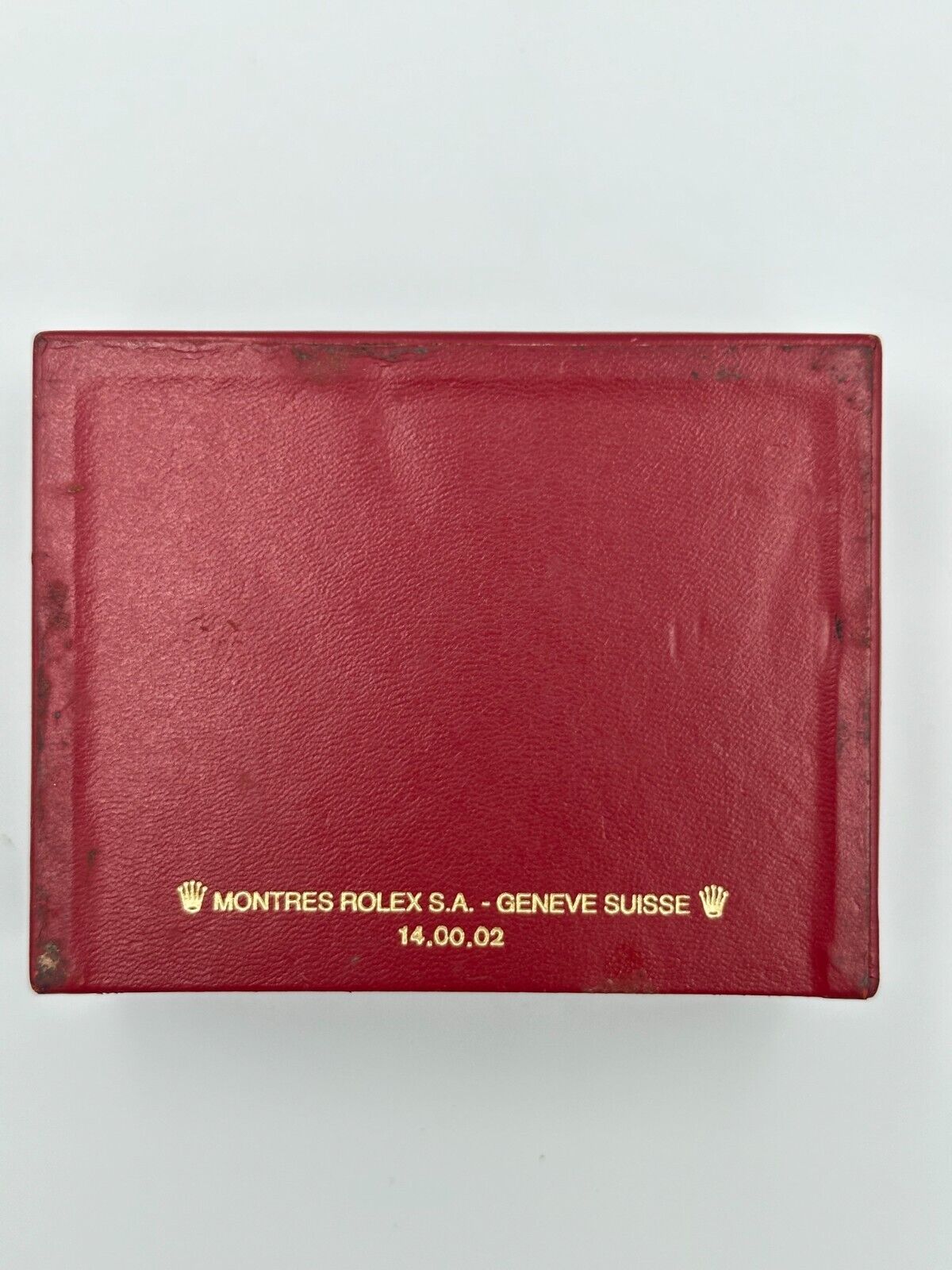 VINTAGE GENUINE ROLEX watch box case red 14.00.02 wood no inner 240114008yA