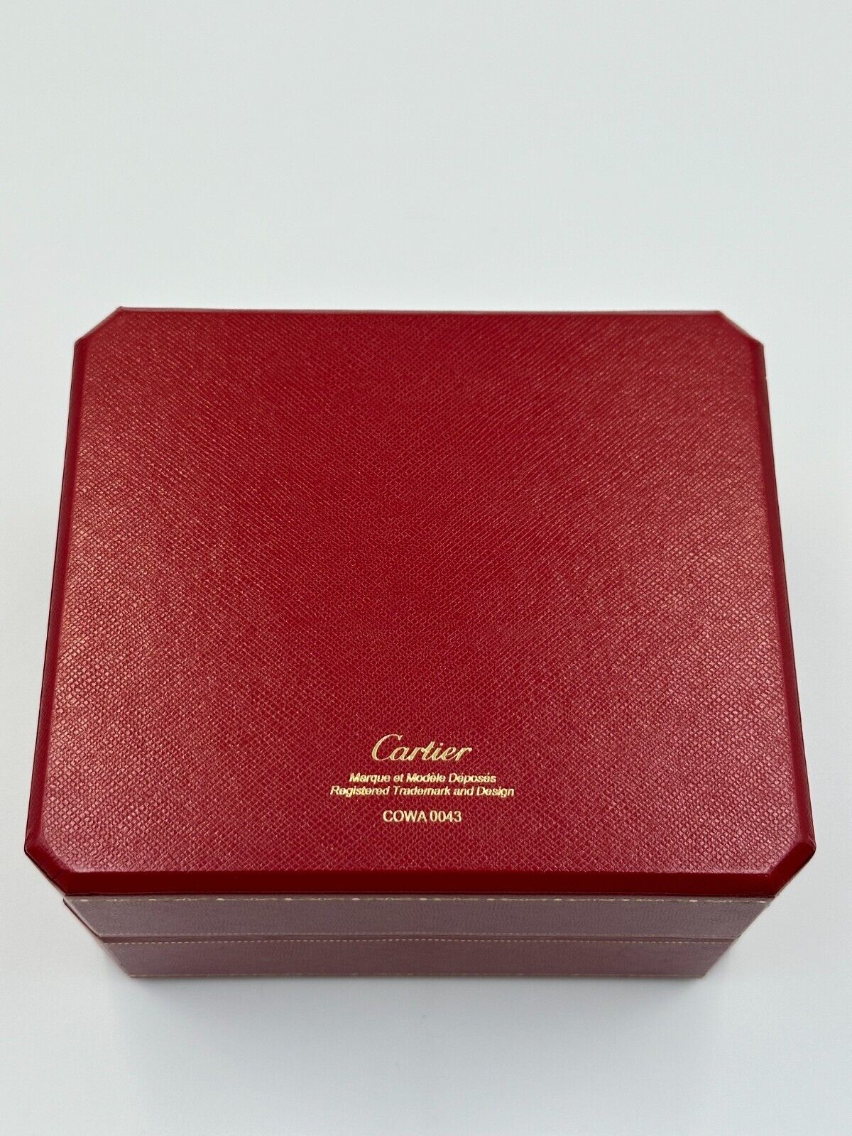 VINTAGE GENUINE CARTIER Red watch box case wood leather Booklet DVD 240128004mA