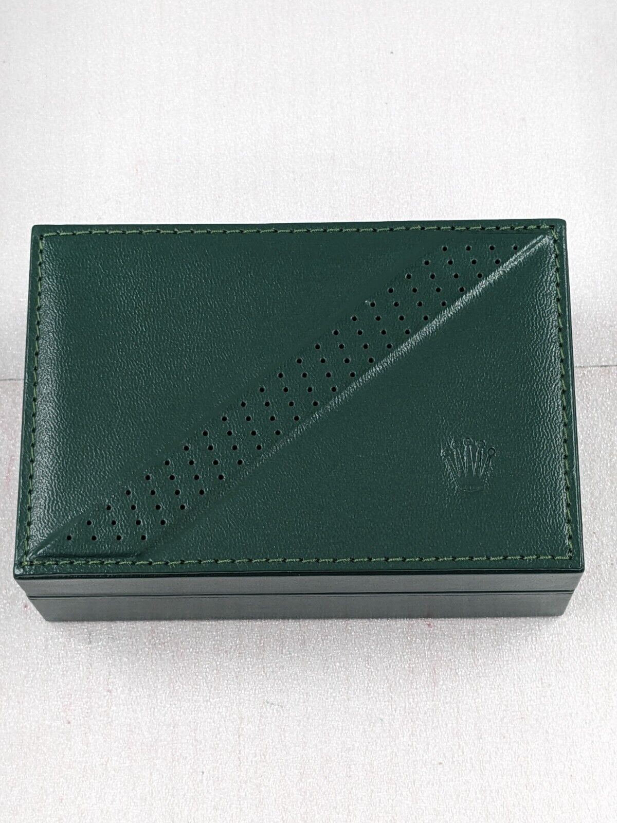 VINTAGE GENUINE ROLEX Green watch box case 68.00.06 leather wood 231109004y4S