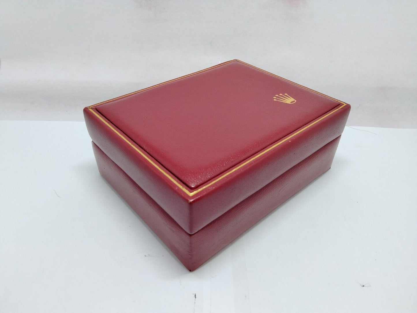 VINTAGE GENUINE ROLEX watch box case 14.00.08 red leather wood 1118001y4S