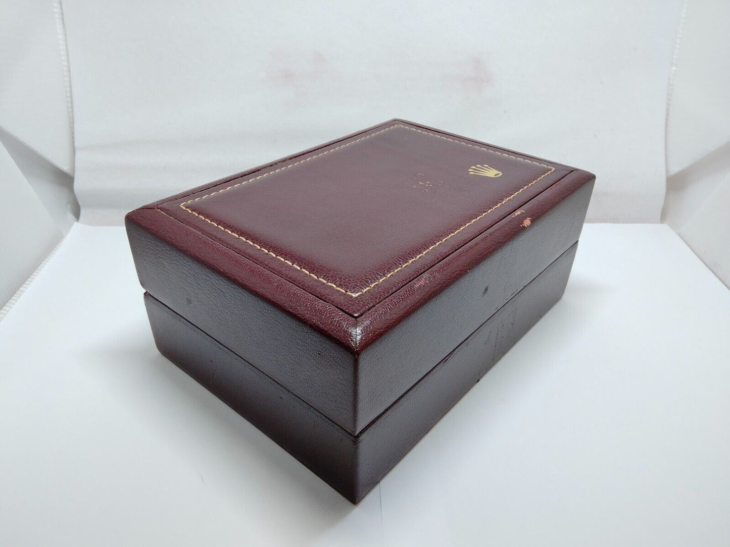 VINTAGE GENUINE ROLEX watch box case wood brown red 53.00.01 no inner 1009005y1S