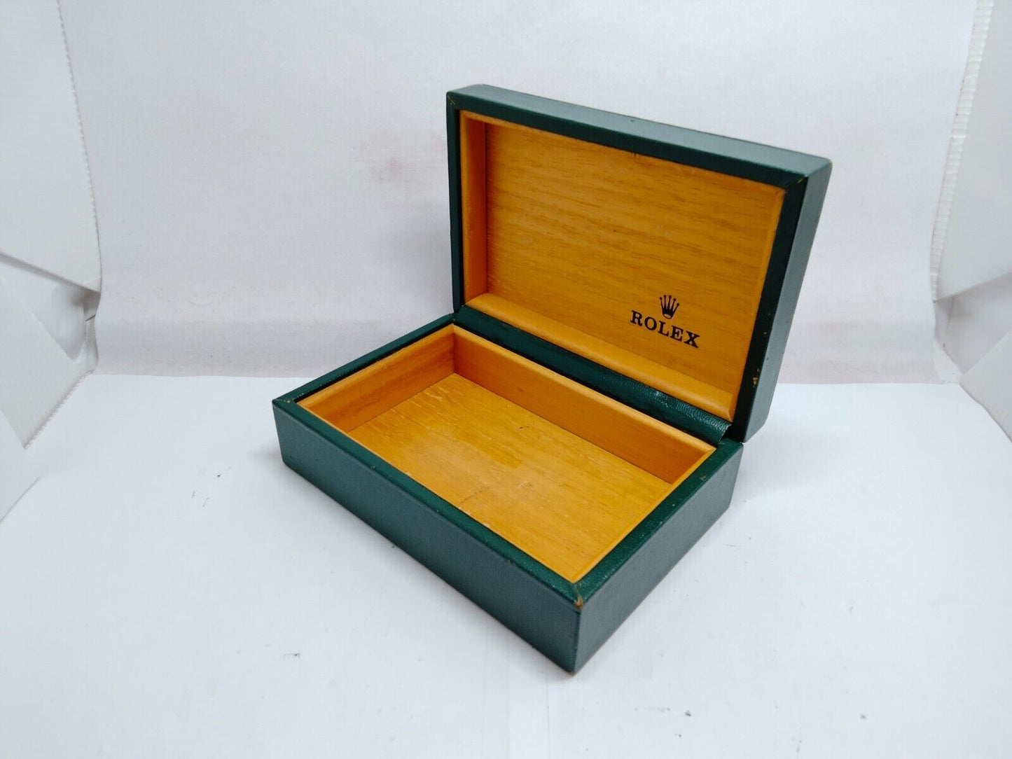 VINTAGE GENUINE ROLEX watch box case 68.00.06 no inner wood green 0119004y8S