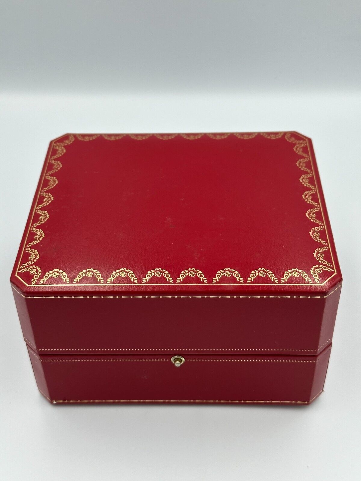 VINTAGE GENUINE CARTIER watch box case wood leather red CO 1018 red 240116001yA