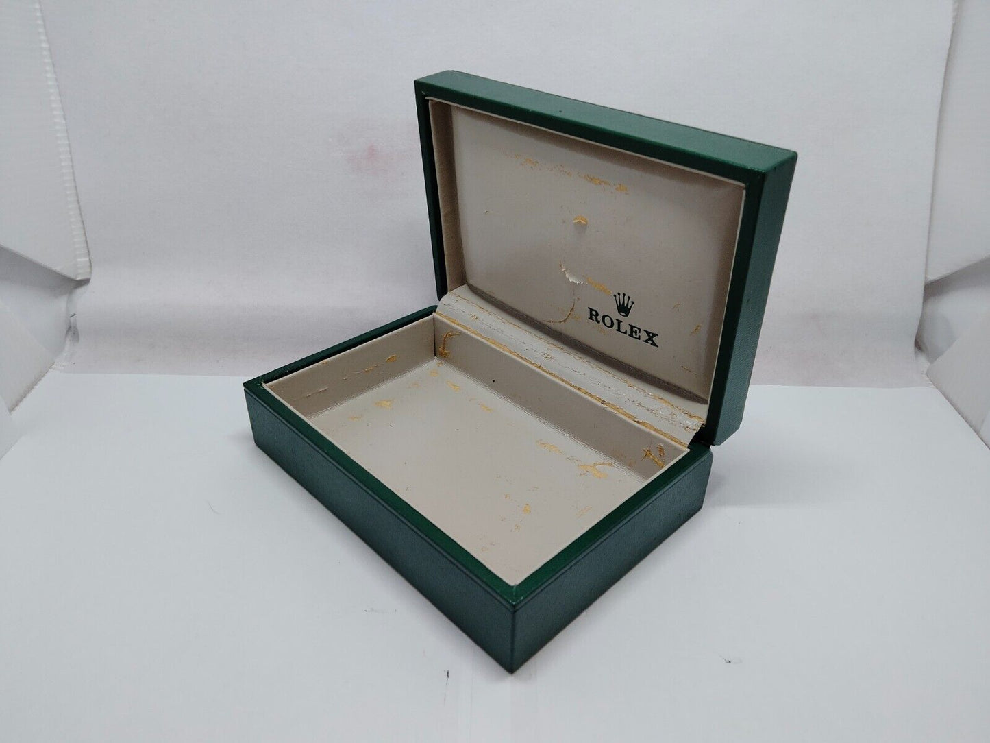 VINTAGE GENUINE ROLEX Green Watch Box Case no inner cushion wood 1118001y2S