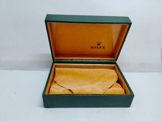 VINTAGE GENUINE ROLEX Green watch box case  no inner leather green 0119004y5S