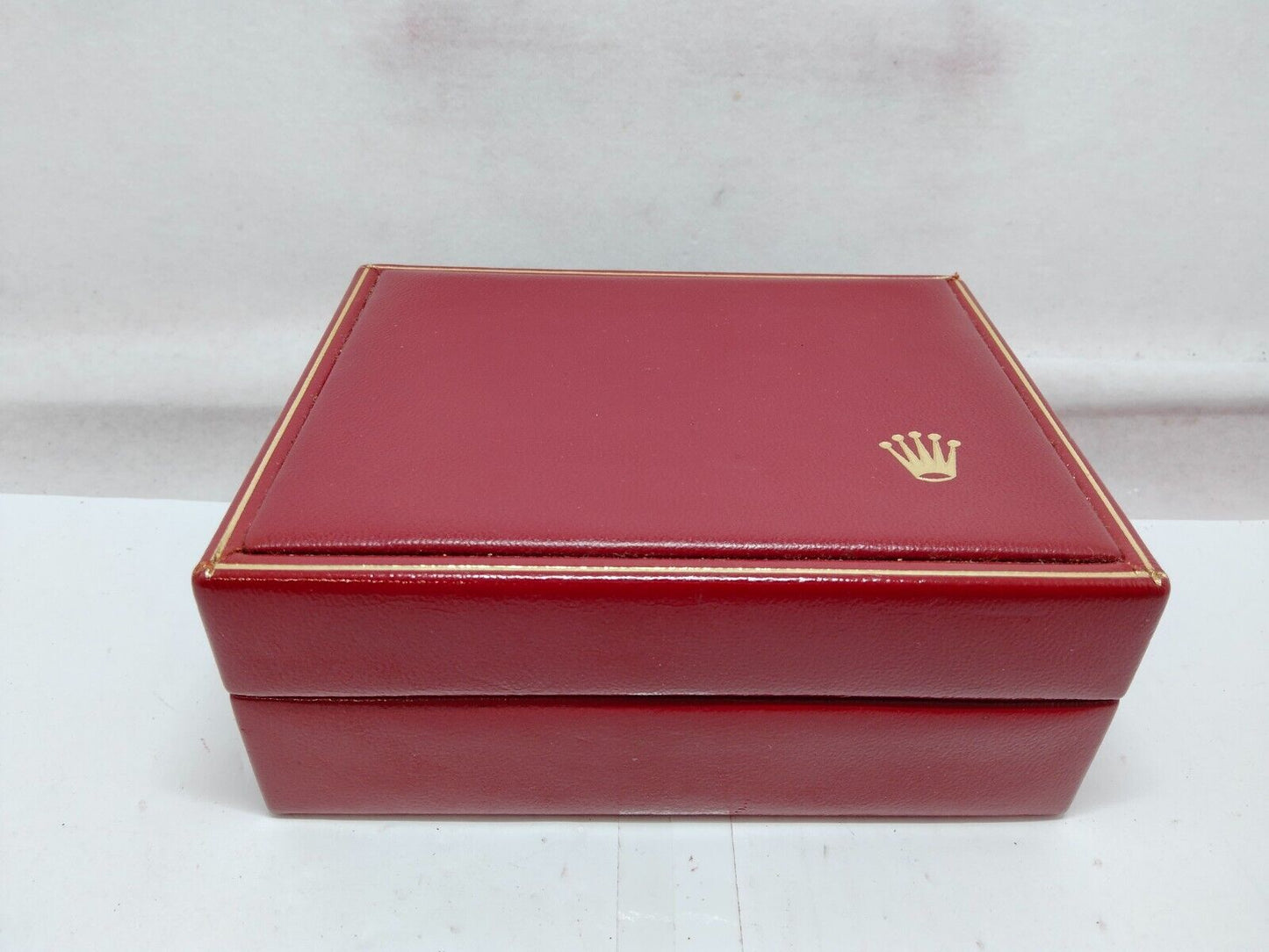 VINTAGE GENUINE ROLEX watch box case red 14.00.02 wood leather 230921008y6S