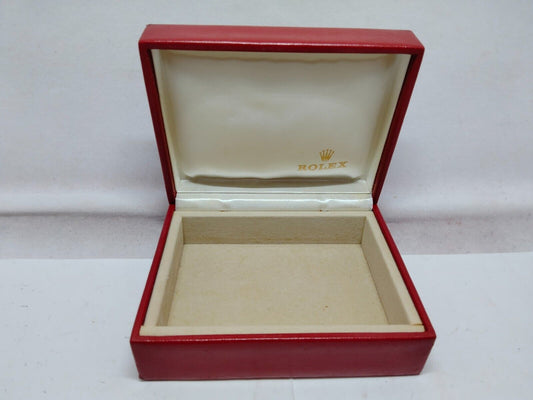 VINTAGE GENUINE ROLEX Caja de reloj roja 14.00.02 sin madera interior...