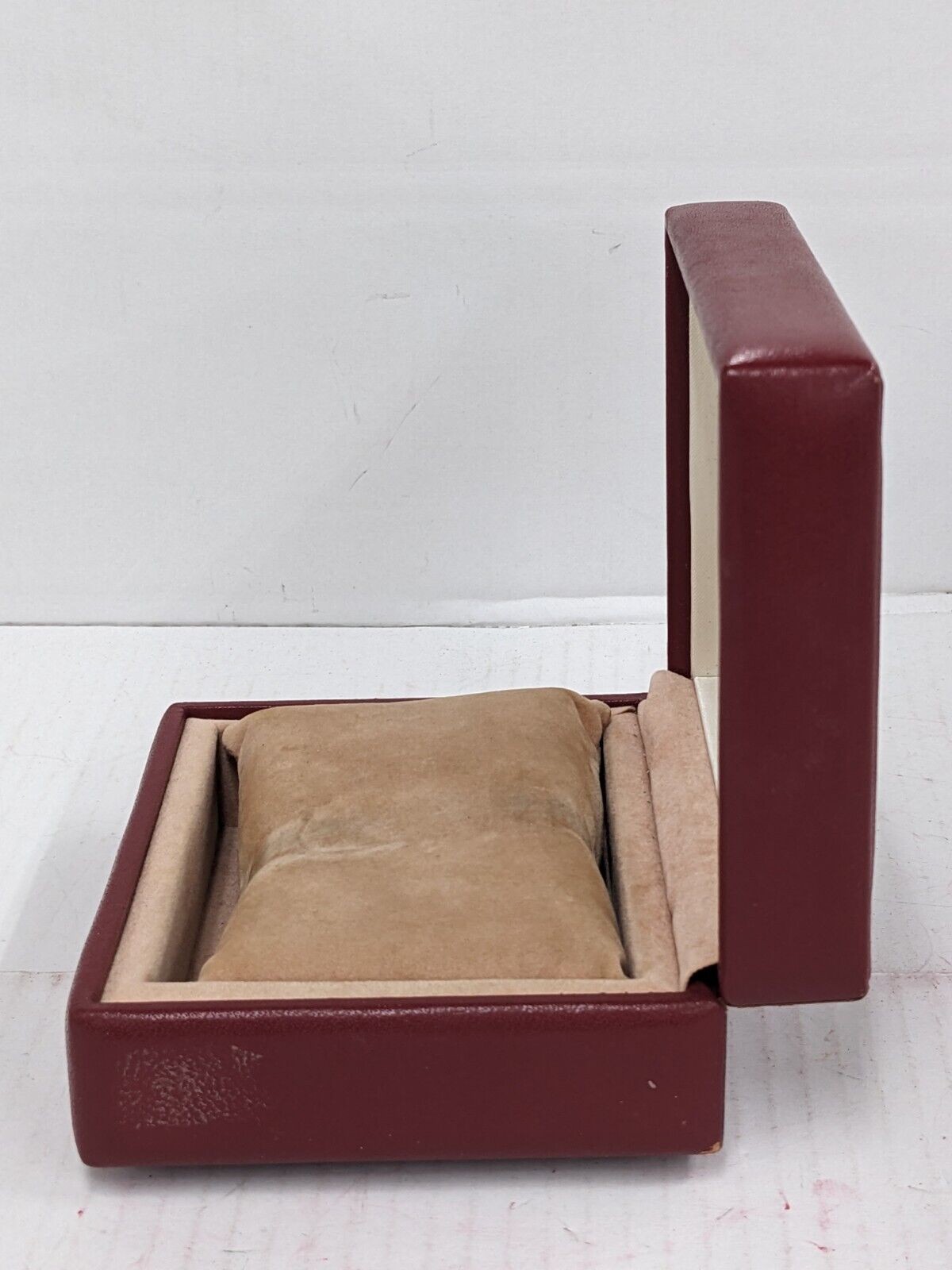 VINTAGE GENUINE ROLEX red watch box case 14.00.01 wood leather 231002005yS