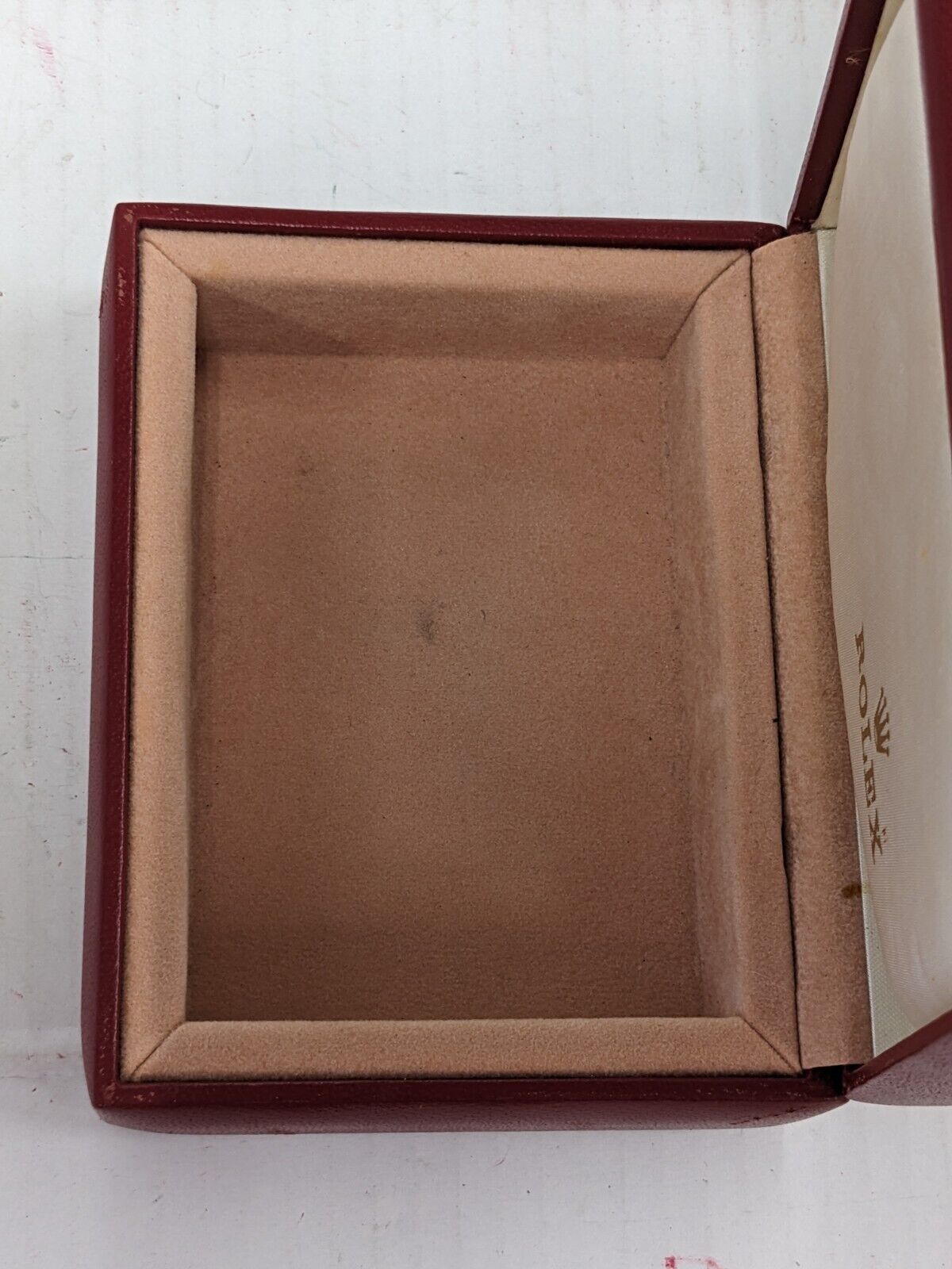 VINTAGE GENUINE ROLEX Red watch box case 14.00.71 wood leather 230913002yS