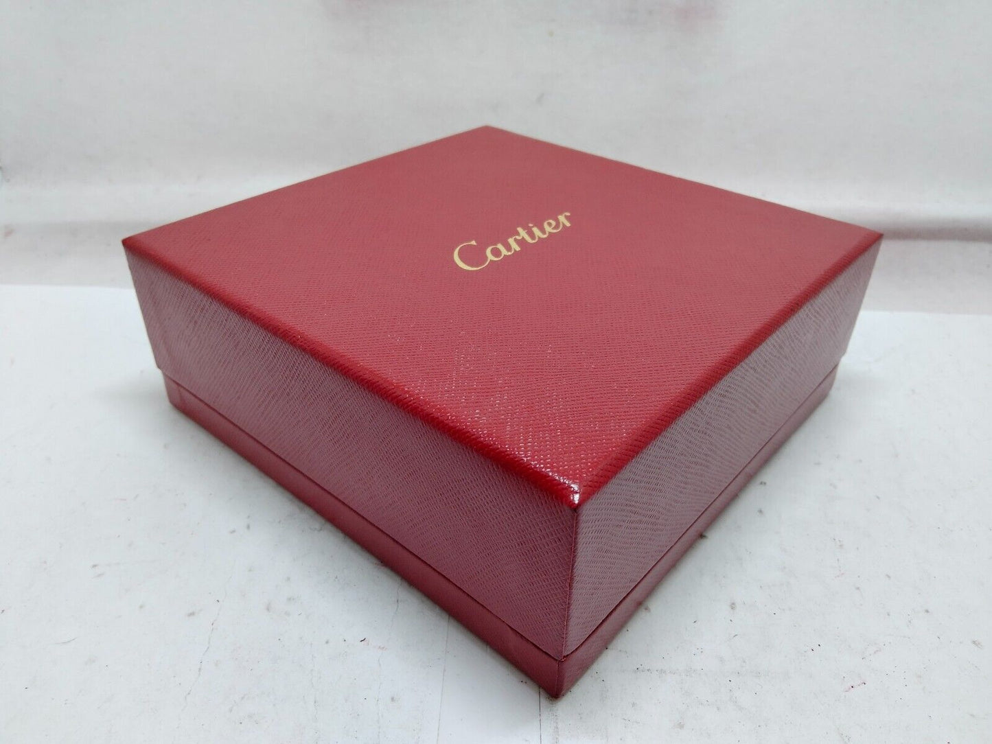 VINTAGE GENUINE CARTIER red watch box case wood leather black 230630016e2S