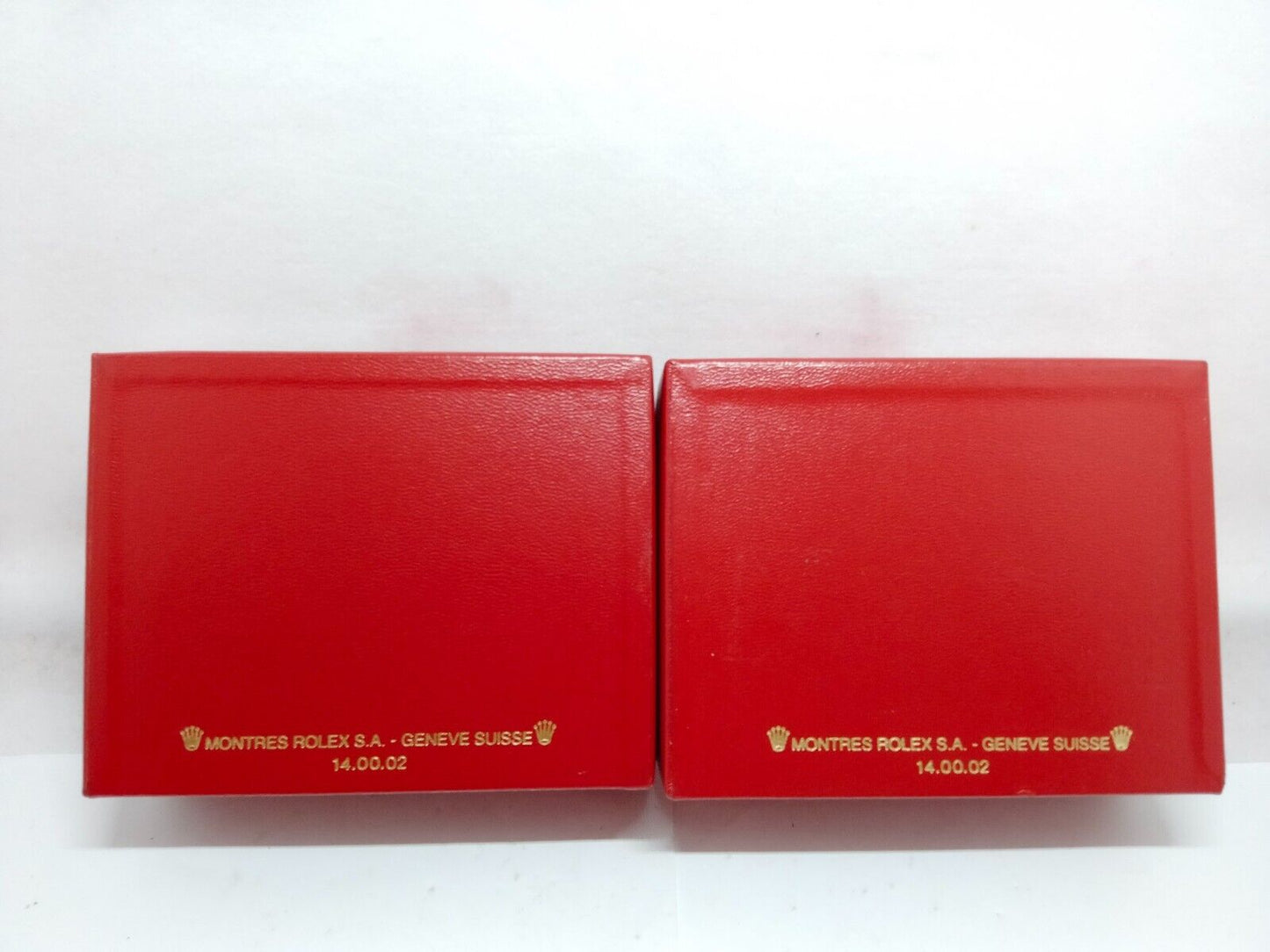 VINTAGE GENUINE ROLEX Red watch box case 6sets 14.00.08 wood leather 230617004yS