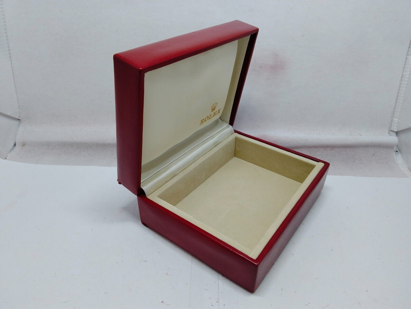 VINTAGE ORIGINE ROLEX coffret de montre rouge 14.00.02 bois sans intérieur...