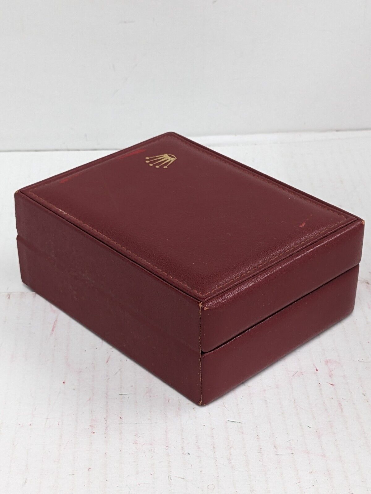 VINTAGE GENUINE ROLEX red watch box case 14.00.01 wood leather 231002005yS