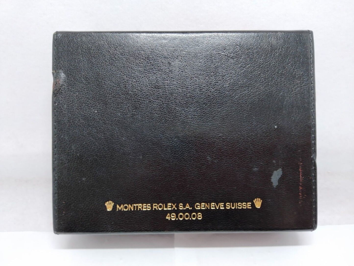 VINTAGE GENUINE ROLEX Cellini watch box case 49.00.08 gray leather 1214052eS