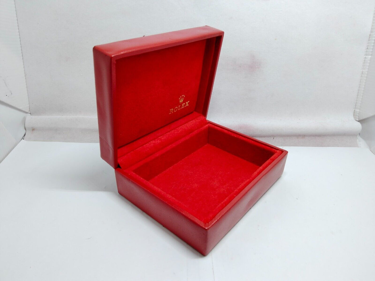 VINTAGE GENUINE ROLEX Caja de reloj roja 14.00.02 sin cojín interior...