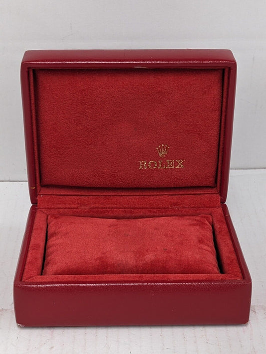 VINTAGE GENUINE ROLEX watch box case 14.00.71 wood leather red 231002004yS