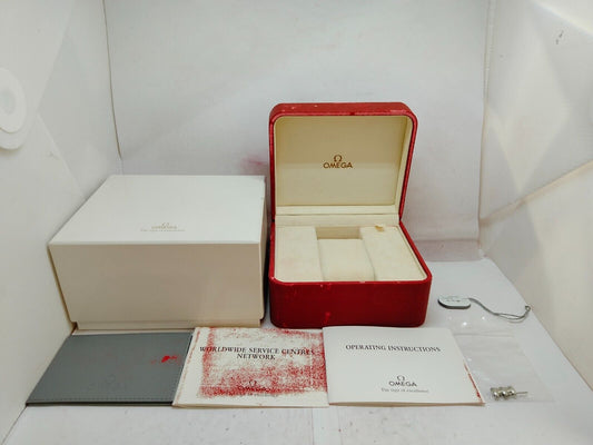 VINTAGE GENUINE OMEGA Speedmaster Seamaster watch box case red link 231106004yS