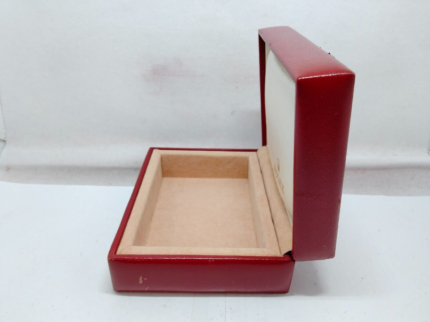 VINTAGE GENUINE ROLEX red watch box case 14.00.71 wood no inner 230921008y2S