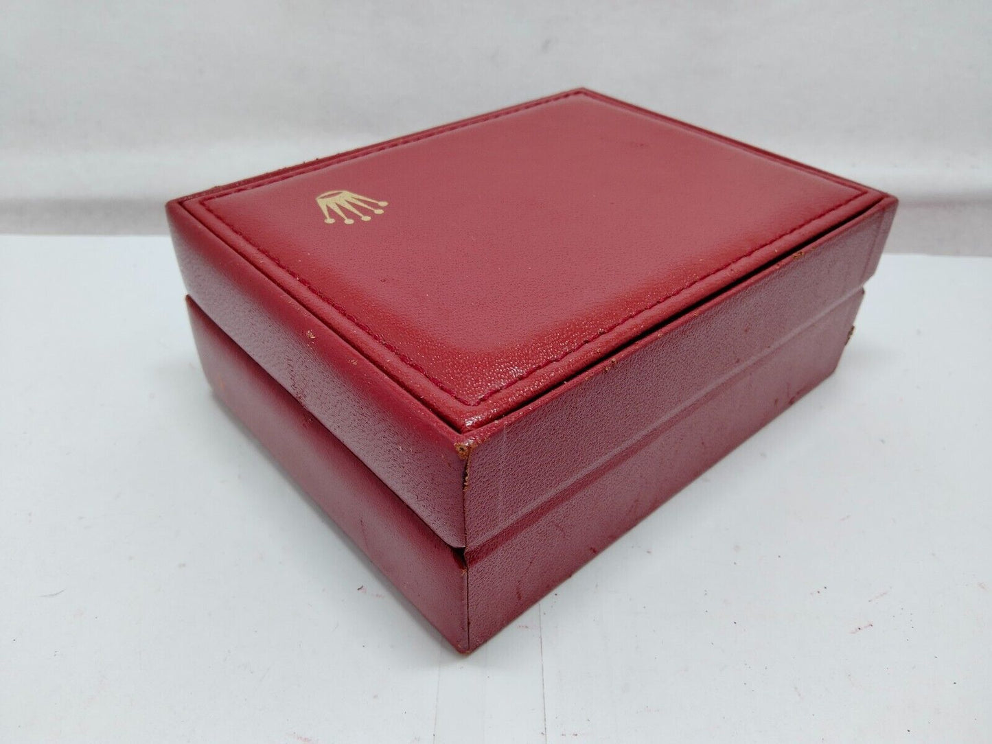 VINTAGE GENUINE ROLEX red watch box case 14.00.71 wood no inner 230921008y2S