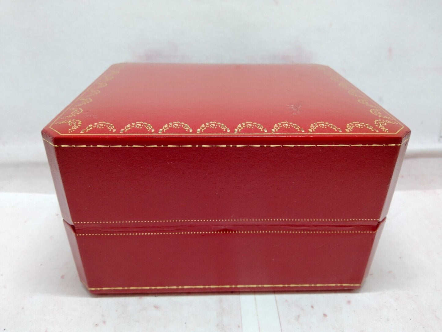 VINTAGE GENUINE CARTIER watch box case CO 1018 wood leather red 230921007y2S