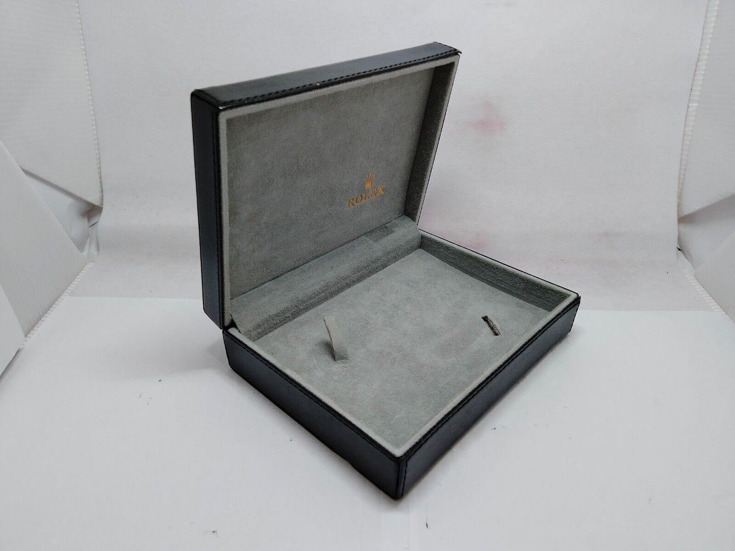 VINTAGE GENUINE ROLEX Cellini watch box case 49.00.08 gray leather 1214052eS