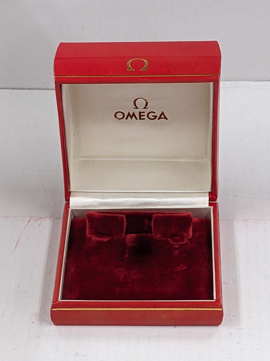 GENUINE OMEGA Speedmaster Seamaster Red watch box case wood leather 230920002yS